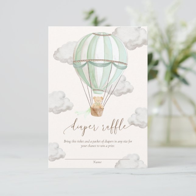 Convite Mal Podemos Esperar Bilhete da Rifa de Fraldas do  (Em pé/Frente)