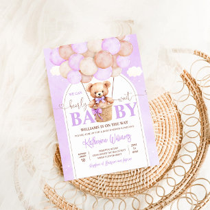 Convite Mal Podemos Esperar Chá de Bebê do Ursinho Teddy