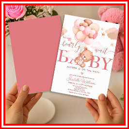 Convite Mal Podemos Esperar Churras de Bebê Menina Rosa