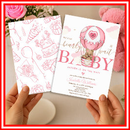 Convite Mal Podemos Esperar Churras de Bebê Menina Rosa