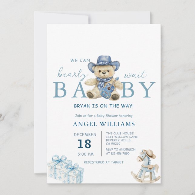 Convite Mal Podemos Esperar Churrasco Baby Shower (Frente)