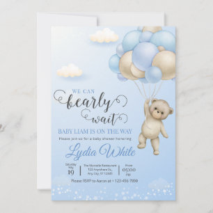 Convite Mal Podemos Esperar Churrasco de Bebê Urso de Pelú