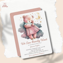 Mal Podemos Esperar Menina Urso Adormecido Chá de