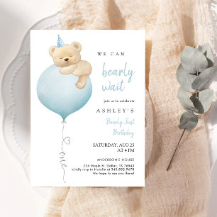 Convite Mal Podemos Esperar Primeiro Aniversário Beary