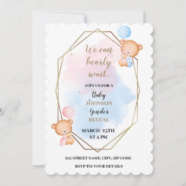 Convite Mal podemos esperar que o tema do urso revele