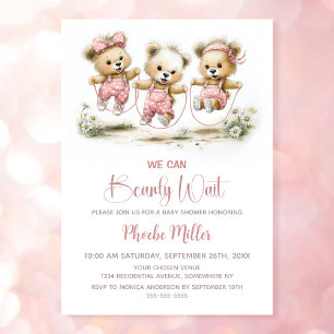 Convite Mal Podemos Esperar Ursinhos com Cordas de Pular