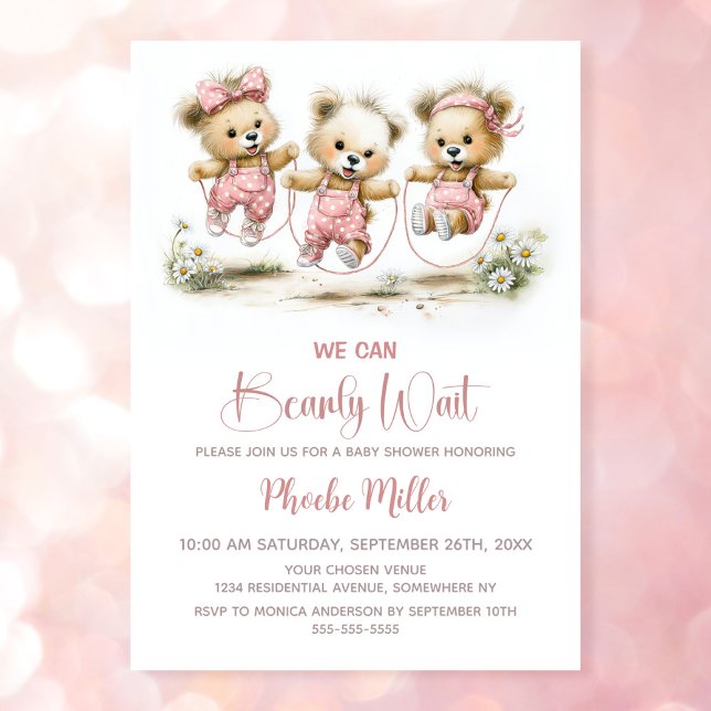 Convite Mal Podemos Esperar Ursinhos com Cordas de Pular (Criador carregado)