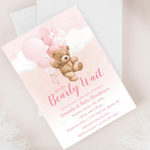 Mal podemos esperar Urso de pelúcia Rosa Baby Show