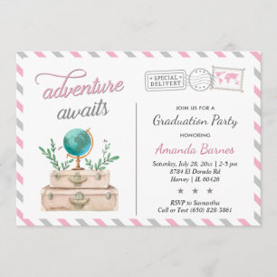 Convite Mala de Viagem Festa de Formatura Aventura Espera