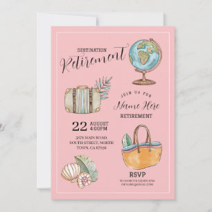 Convite Mala de Viagem para Festa de Aposentadoria Feminin