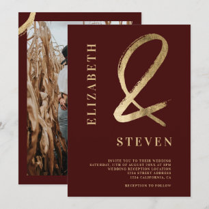 Convite Mala vermelha moderna e nomes fotográficos casamen