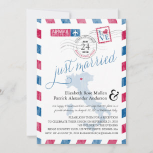 Convite Malcesine Itália Recepção de Casamento por Correio