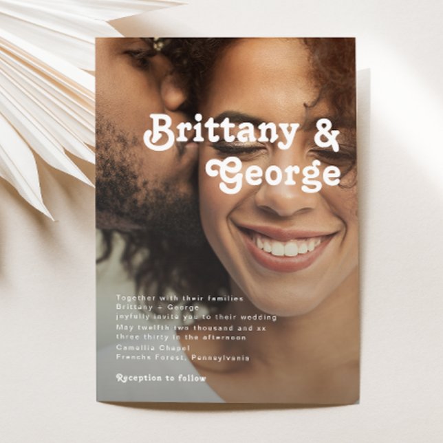 Convite Maldição de Fotos Desbotada por Letra Moderna (Criador carregado)