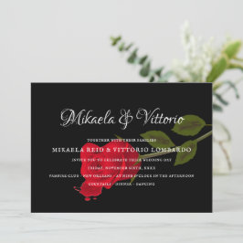 Convite Maldito casamento Gótico Negro Rosa Elegante