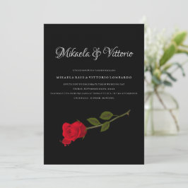 Convite Maldito casamento Gótico preto Rosa elegante