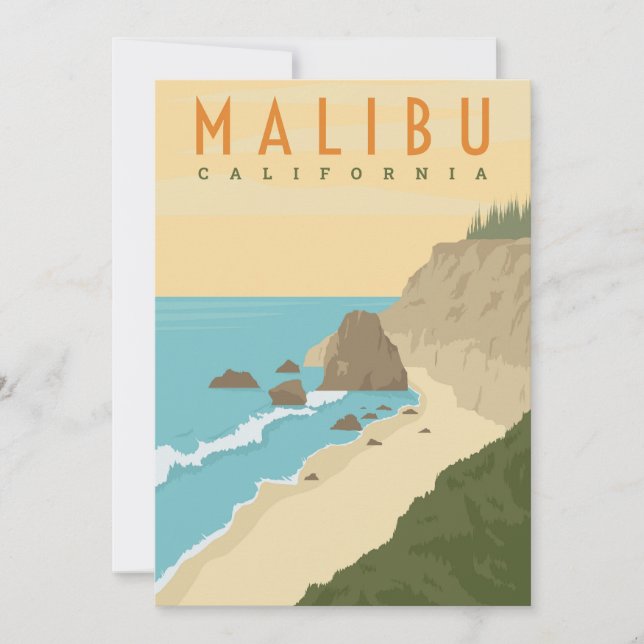 Convite Malibu Califórnia (Frente)