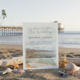 Convite Malibu | Casamento California Beach Watercolor