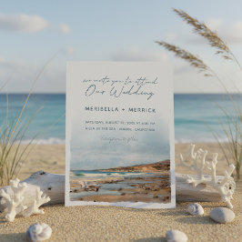 Convite Malibu | Casamento de Watercolor em Aves de Praia