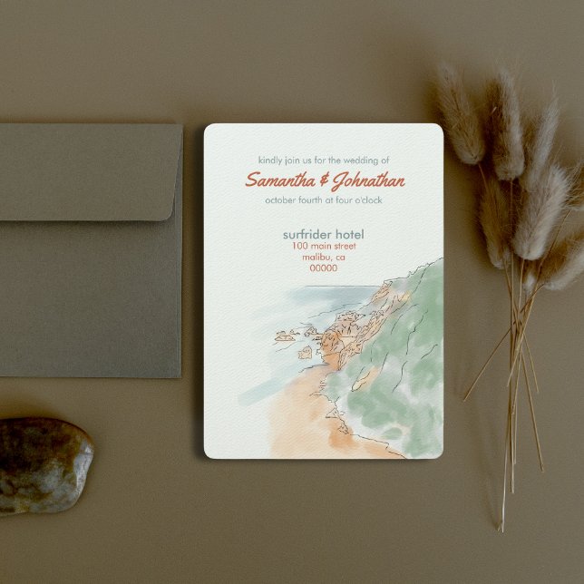 Convite Malibu, casamento na Califórnia (Criador carregado)