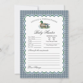 Convite Mallard Duck Hunting Gingham Advice for Baby Card