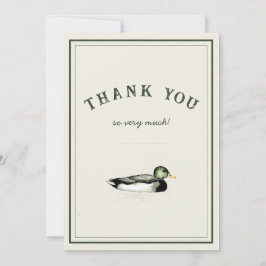 Convite Mallard Duck Thank You Card 