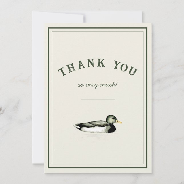 Convite Mallard Duck Thank You Card  (Frente)