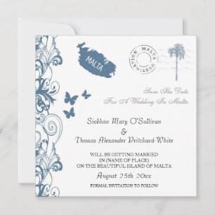 Convite Malta Salva A Data Em Azul Malta