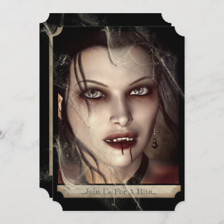 Convite Malvado Vampiro Gótico do Halloween
