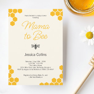 Convite Mama Abelha Chuvada de Bebê Favo de Mel Bumblebee