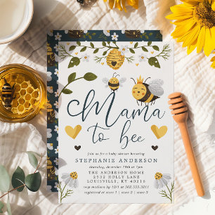 Convite Mama Abelha Favo de Mel Abelha Bumblebee Chá de Be