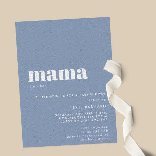 Convite Mama Azul Mínima Dusty Para Ser Chá de fraldas