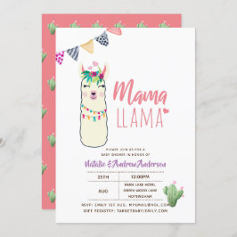 Convite Mama Llama Chá de fraldas Fiesta Cactos Cute Girls