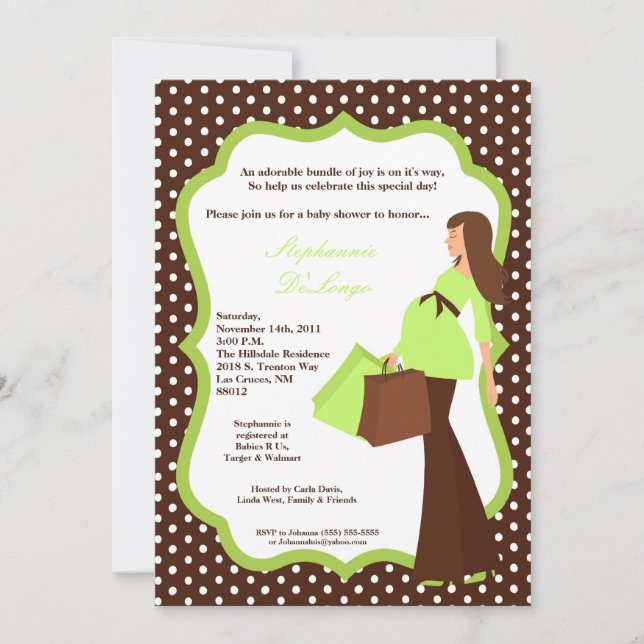 Convite mamã moderna da modificação 5x7 que compra o (Frente)