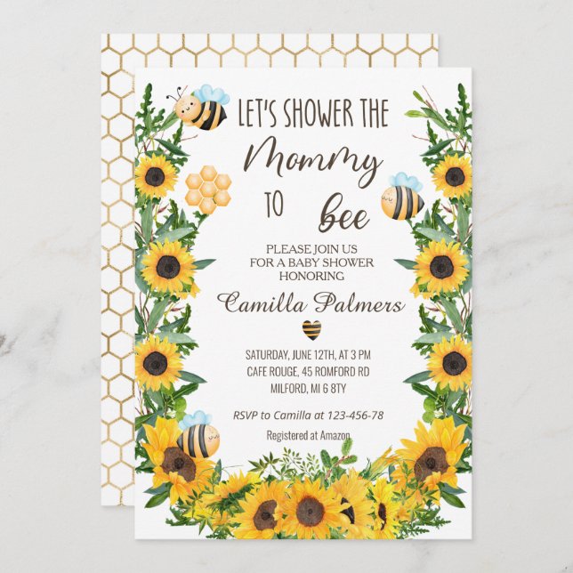 CONVITE MAMÃE A CHÁ DE FRALDAS (Frente/Verso)