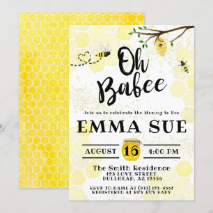 Convite Mamãe de Abelhas de Bumble Honeycomb para Chá de