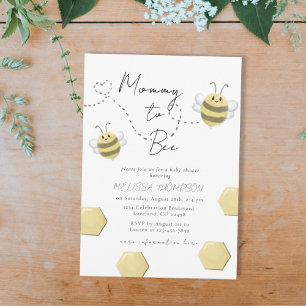 Convite Mamãe de Bebê Honeycomb Chá de fraldas neutro por
