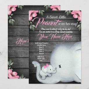 Convite Mamãe de Elefante para Bebês Convite, Russo