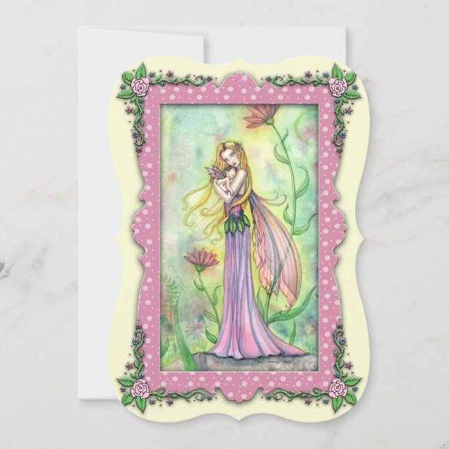 Convite Mamãe e Bebê Fada Bebê Tomam Banho (Frente)