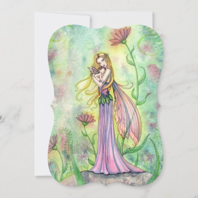 Convite Mamãe e Bebê Fada Bebê Tomam Banho (Frente)