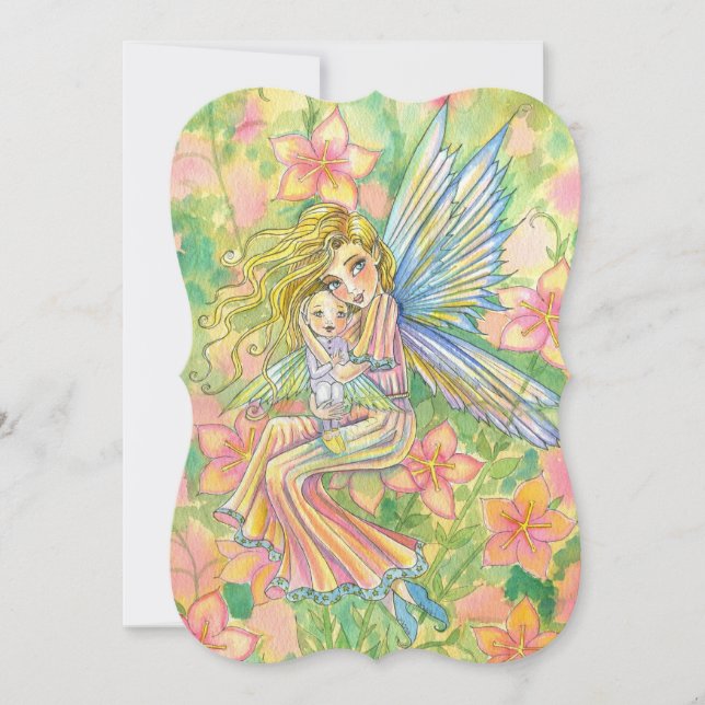 Convite Mamãe e Bebê Fada Bebê Tomam Banho (Frente)