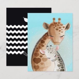 Convite Mamãe e bebê girafa   Presentes fofos para Mamãe