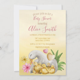 Convite Mamãe e Chá de fraldas Amarelo verde-doce