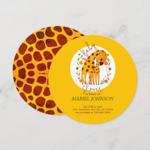Convite Mamãe e Chá de fraldas de Baby Giraffe