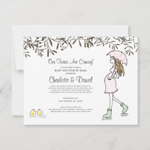 Convite Mamãe Grávida Sob Chá de fraldas Umbrella