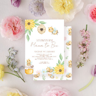 Convite Mamãe para o Chá de Bebê Flor Silvestre da Abelha