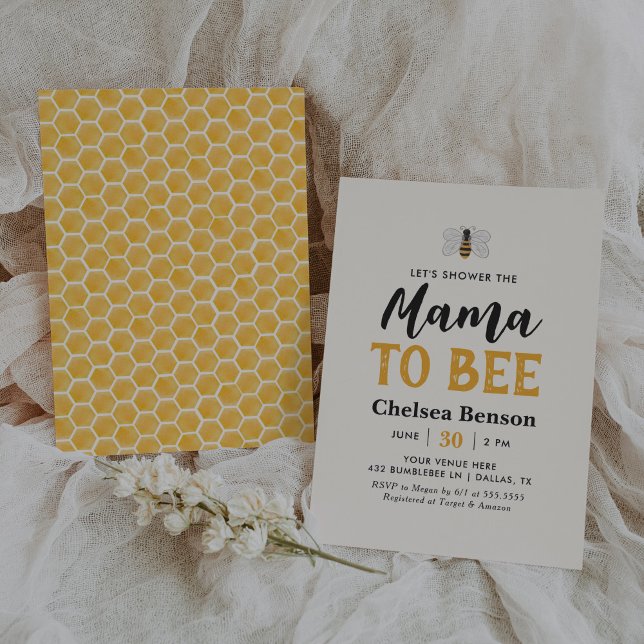 Convite Mamãe para o Chá de fraldas de Bee Bumblebee (Criador carregado)
