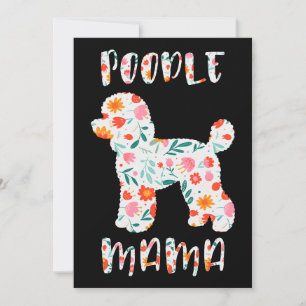 Convite Mamãe Poodle Floral Amante de Cachorro