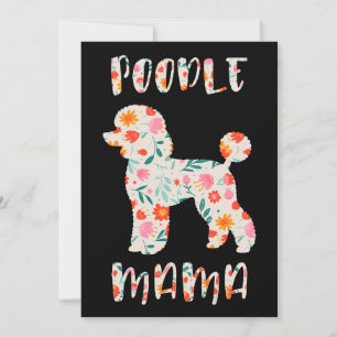 Convite Mamãe Poodle Floral Amante de Cachorro