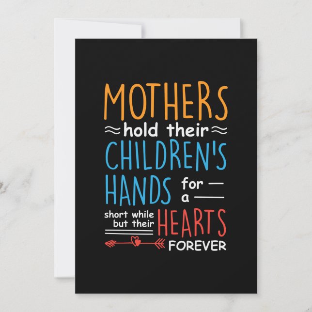 Convite Mamãe Presente Mães Seguram As Mãos Dos Filhos (Frente)