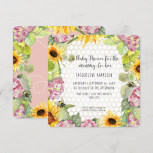 Convite Mamães para abelhão de abelha flor de girassol H